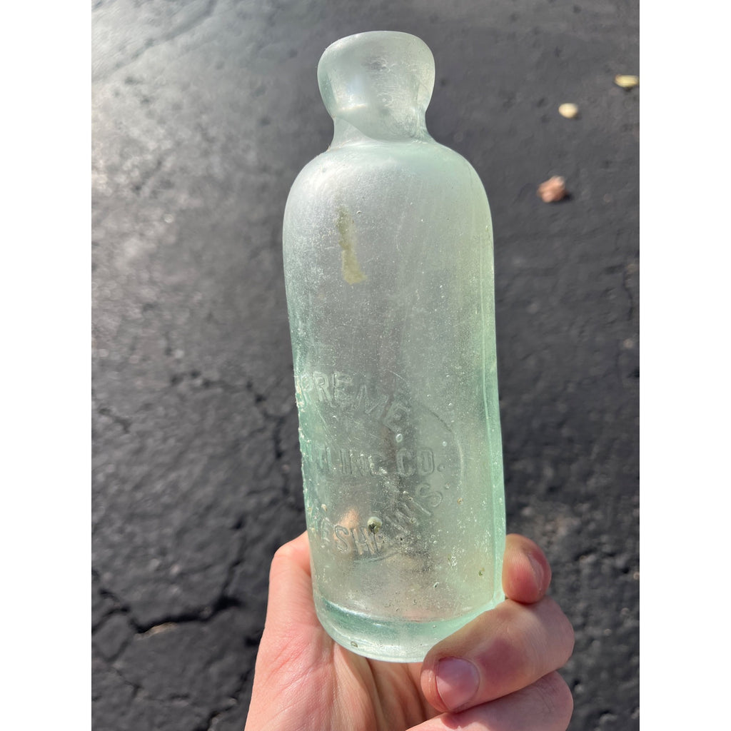 Supreme Bottling Co. c1890s Waukesha Wis Blue Soda Beer Bottle Blob Hutchinson