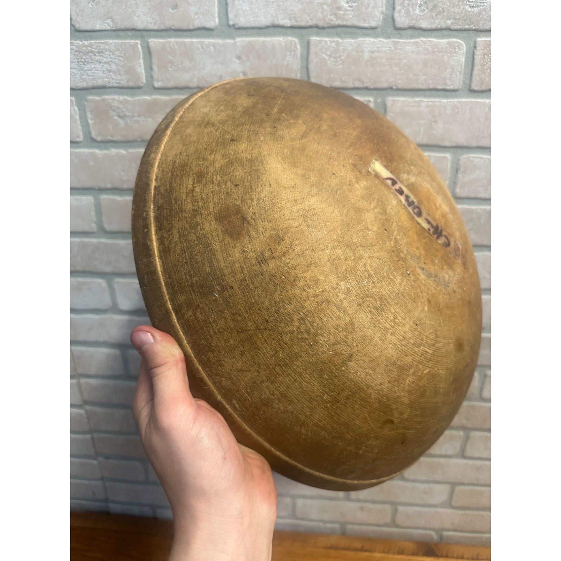 Antique Primitive Wooden Butter Bowl w/ Paddle Farmhouse Country Wood 1800s