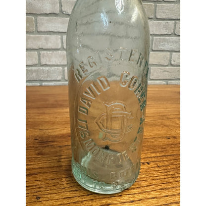 1890s Blob Top Beer Bottle David Cohen 176 Monroe St New York NY Applied