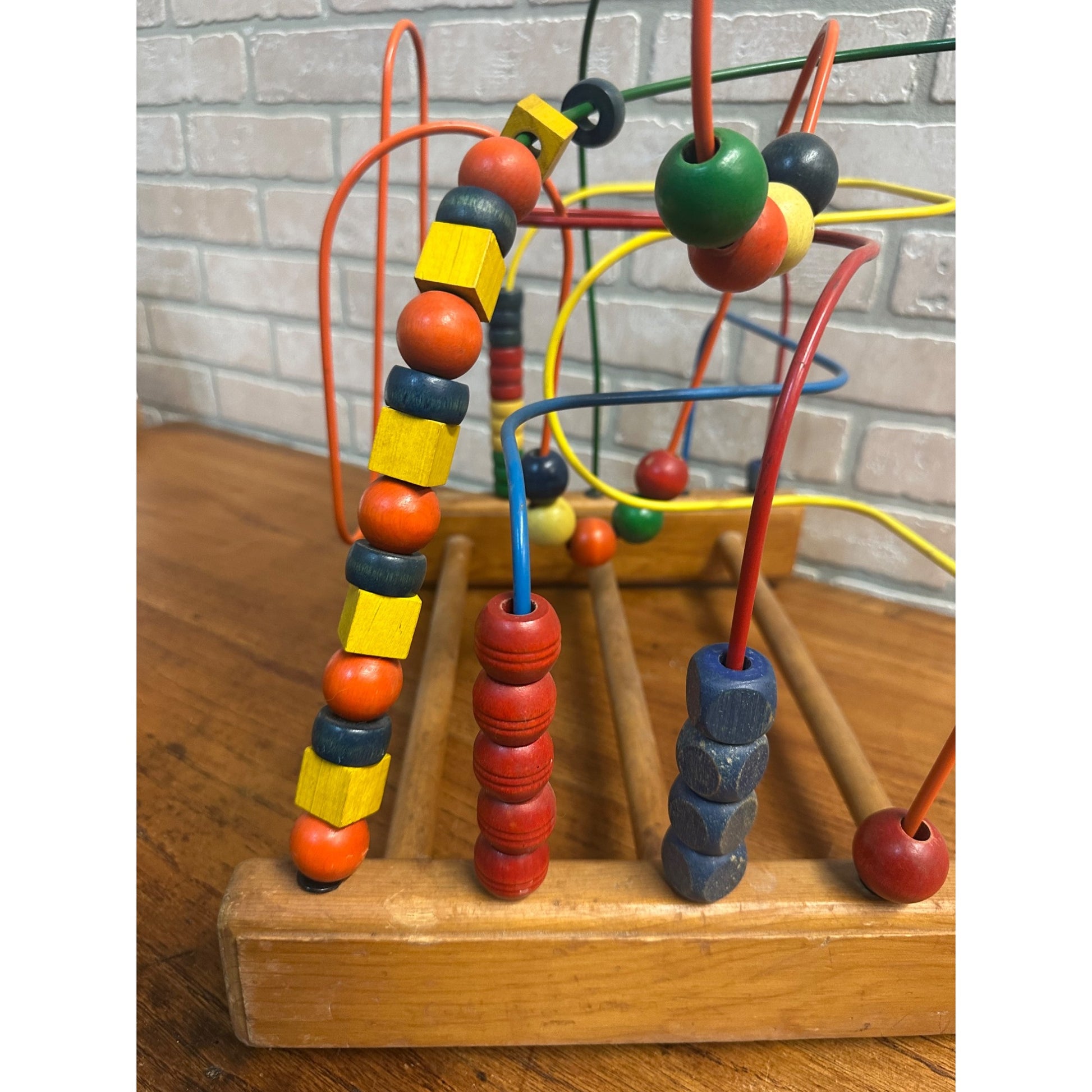 Vintage Anatex Rollercoaster Bead Maze Wood Kids Large Educational Activity
