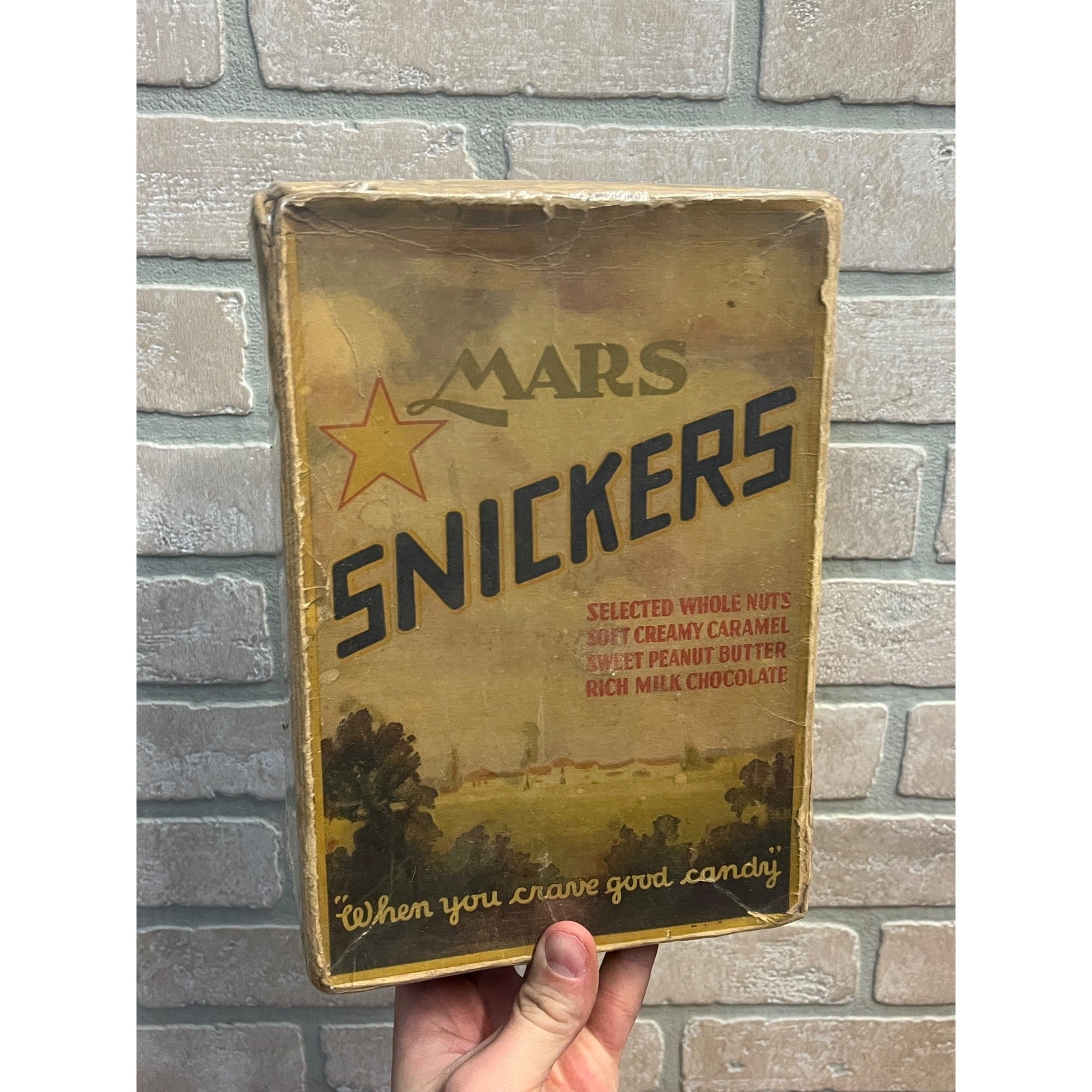 Vintage 1930s Mars Snickers Candy Bar Store Display Box EMPTY