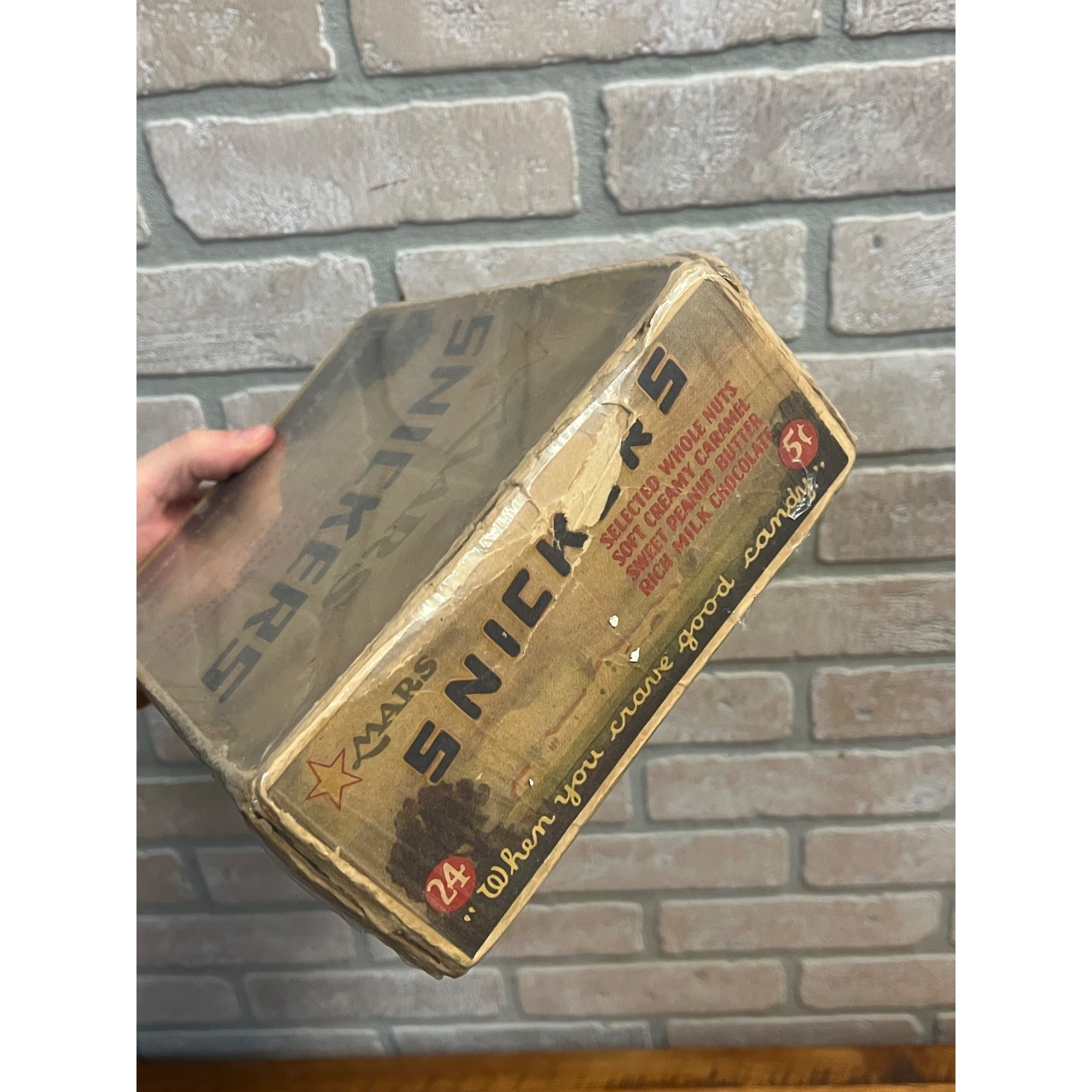 Vintage 1930s Mars Snickers Candy Bar Store Display Box EMPTY
