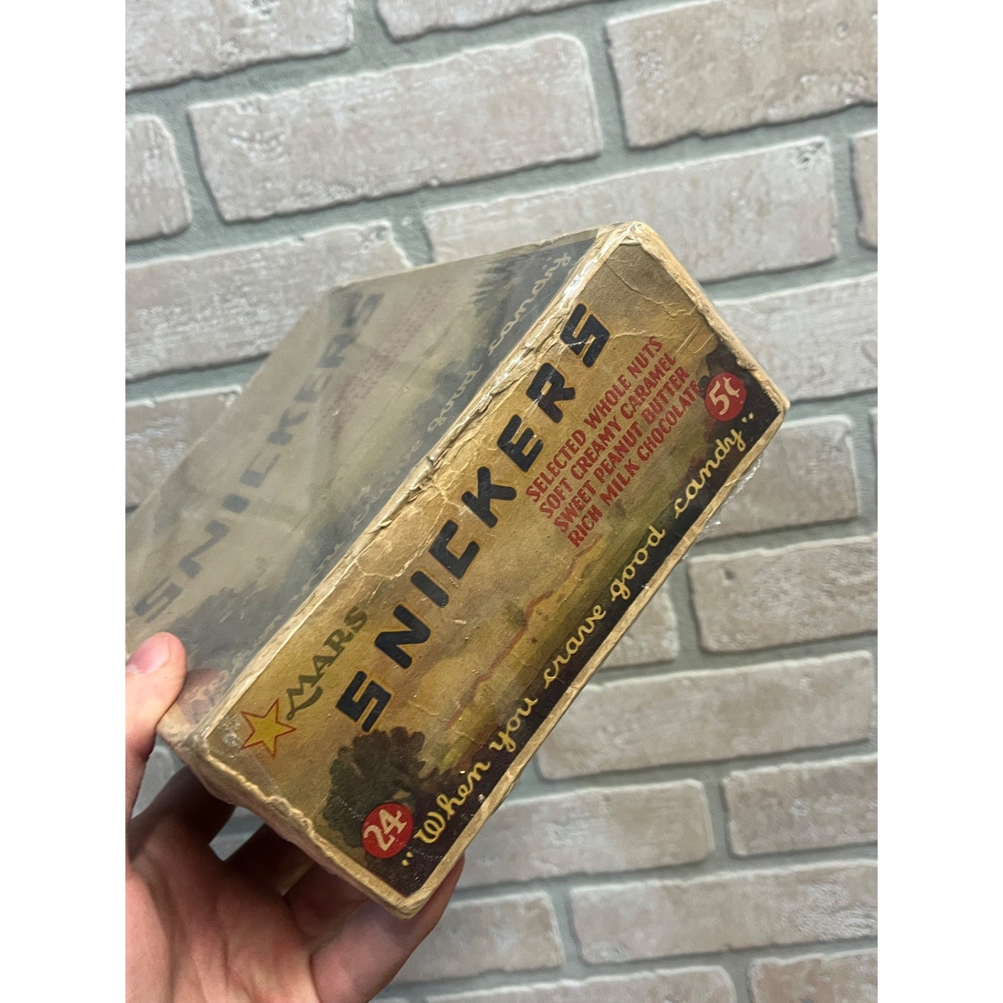 Vintage 1930s Mars Snickers Candy Bar Store Display Box EMPTY