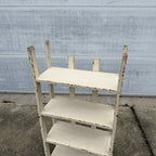Vintage Chippy White Bookshelf- 4 Tier Rustic Deco Shelf