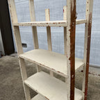 Vintage Chippy White Bookshelf- 4 Tier Rustic Deco Shelf