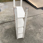 Vintage Chippy White Bookshelf- 4 Tier Rustic Deco Shelf