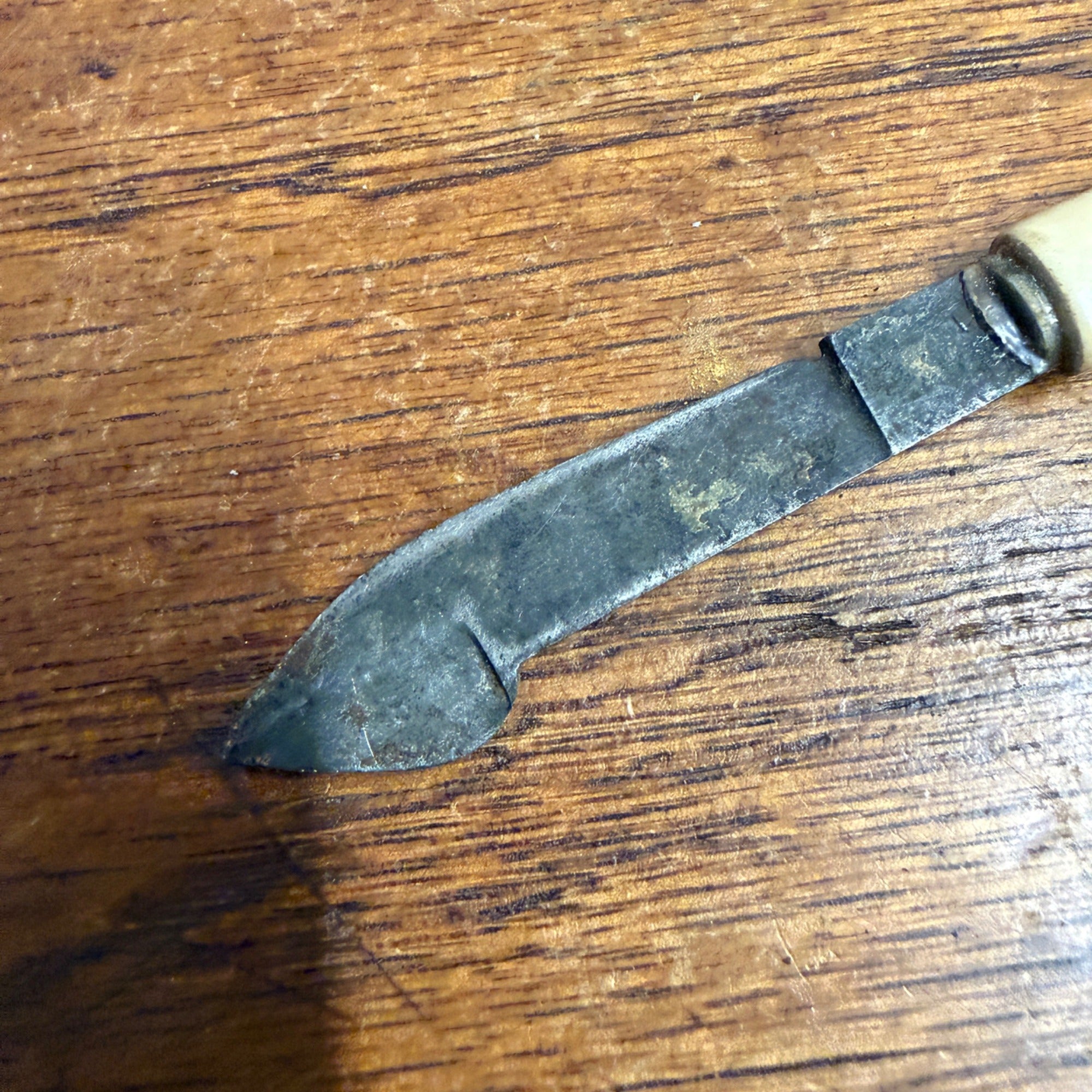 Vintage Antique Desk Scalpel Knife Ink Eraser W/ White Handle