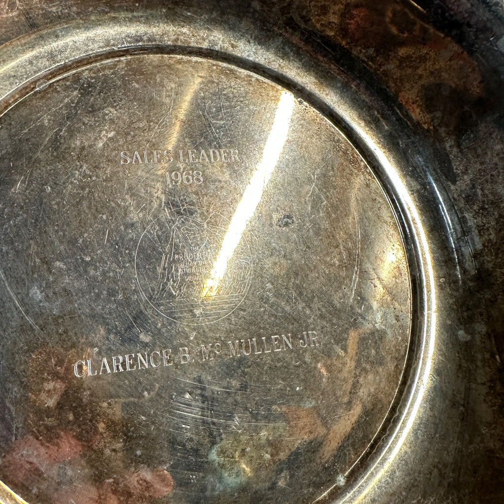 Vintage Prudential Insurance 1968 Sales Award Silver Plate Bowl Dish Advertising