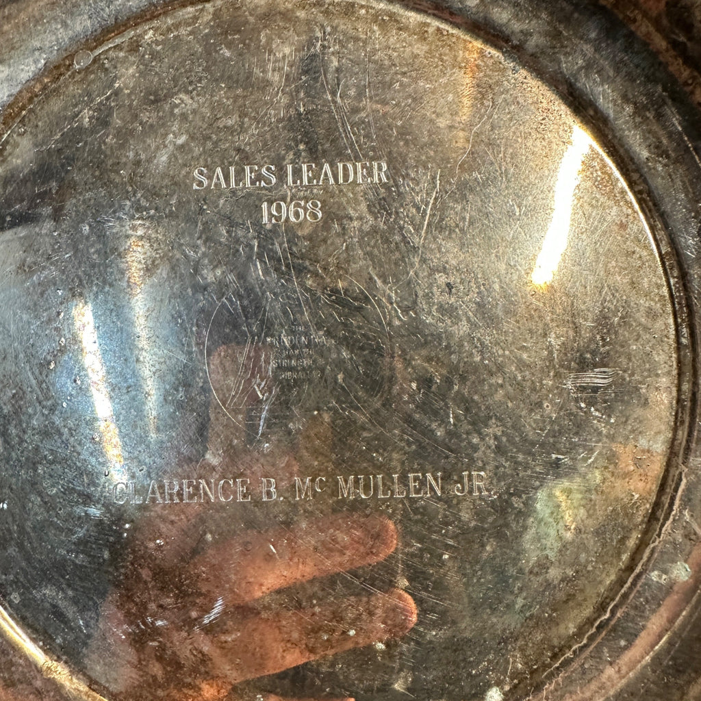 Vintage Prudential Insurance 1968 Sales Award Silver Plate Bowl Dish Advertising