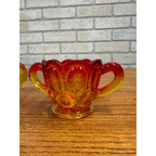 Vintage L.E. Smith Amberina Sugar & Creamer Set - Pair