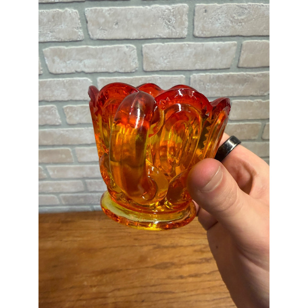 Vintage L.E. Smith Amberina Sugar & Creamer Set - Pair
