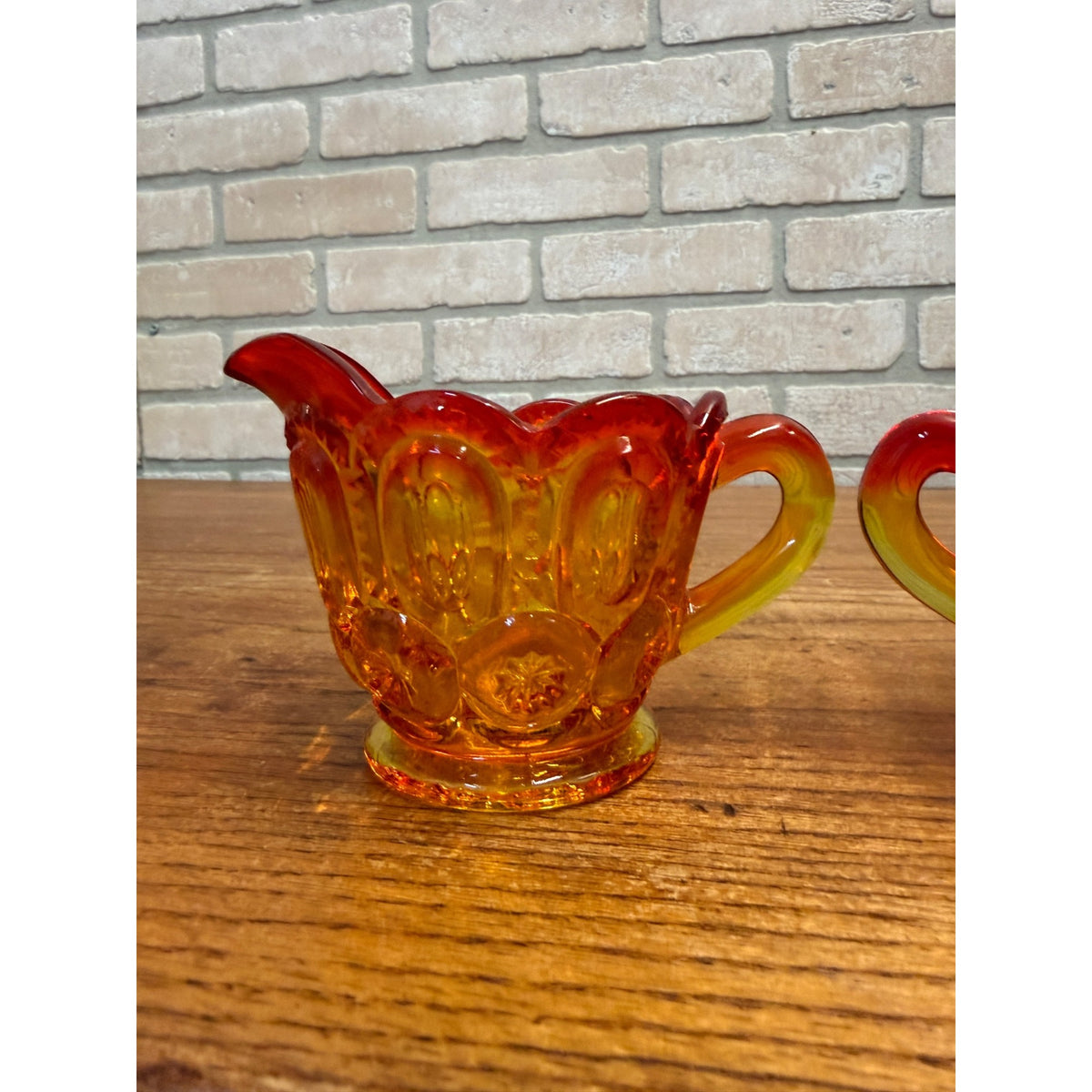 Vintage L.E. Smith Amberina Sugar & Creamer Set - Pair