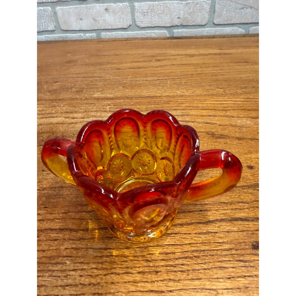 Vintage L.E. Smith Amberina Sugar & Creamer Set - Pair