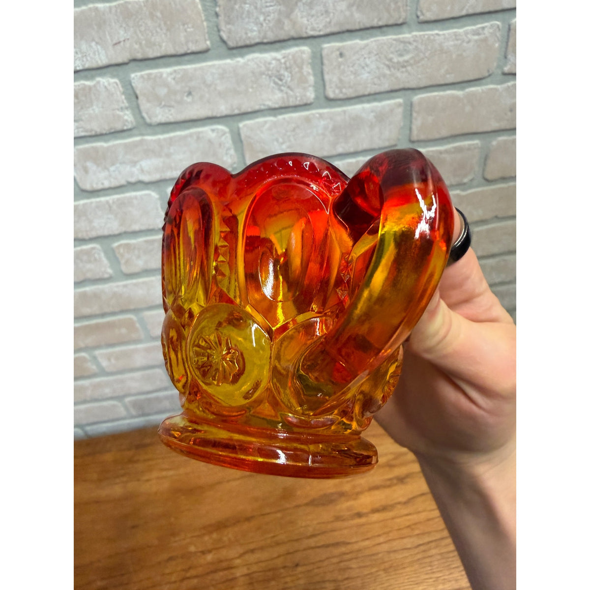 Vintage L.E. Smith Amberina Sugar & Creamer Set - Pair
