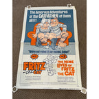 Vintage 1975 FRITZ THE CAT NINE LIVES Cartoon Original Movie Poster 27x41