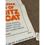 Vintage 1975 FRITZ THE CAT NINE LIVES Cartoon Original Movie Poster 27x41