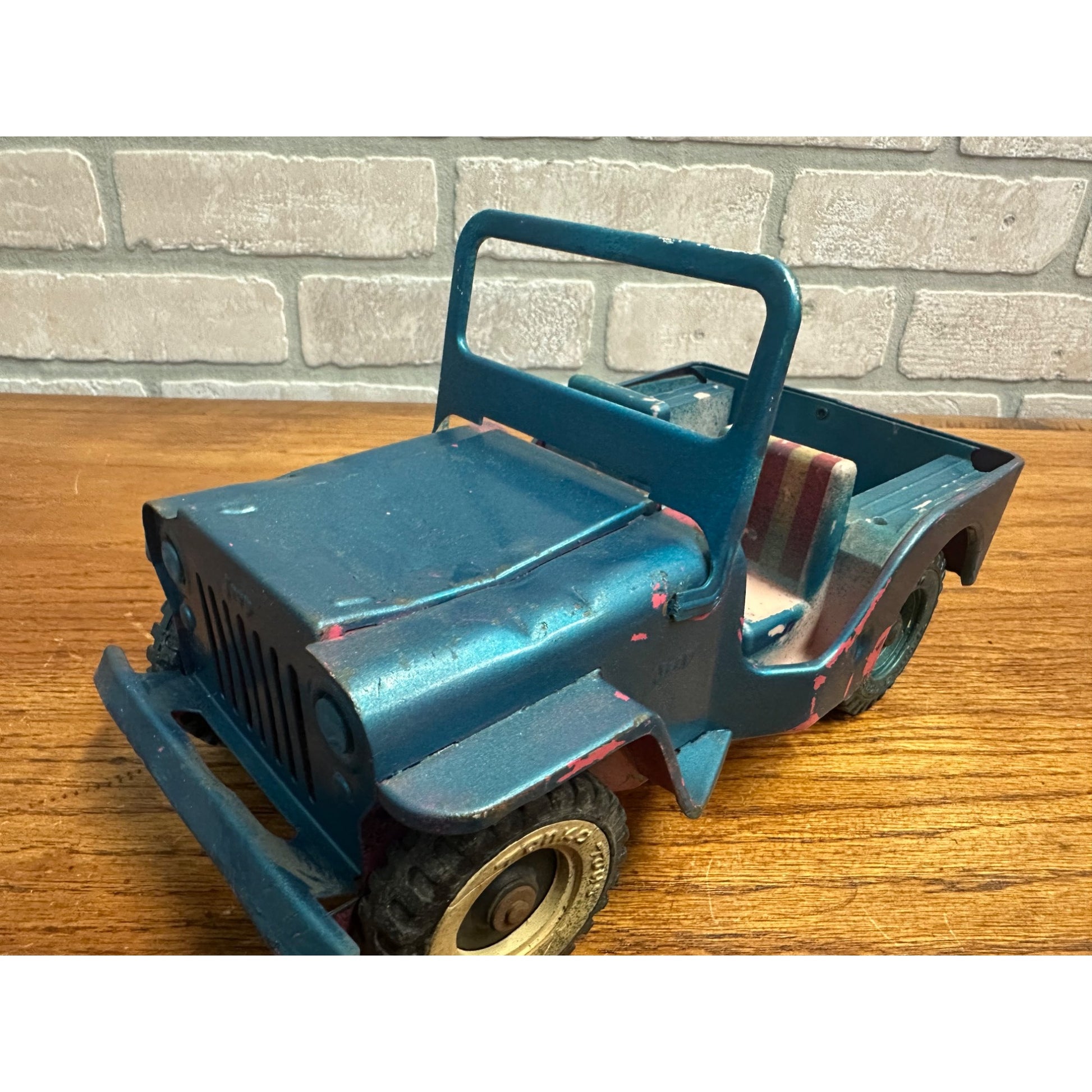 Vintage Tonka Pressed Steel Pink Surrey Jeep for Parts Restore Restoration