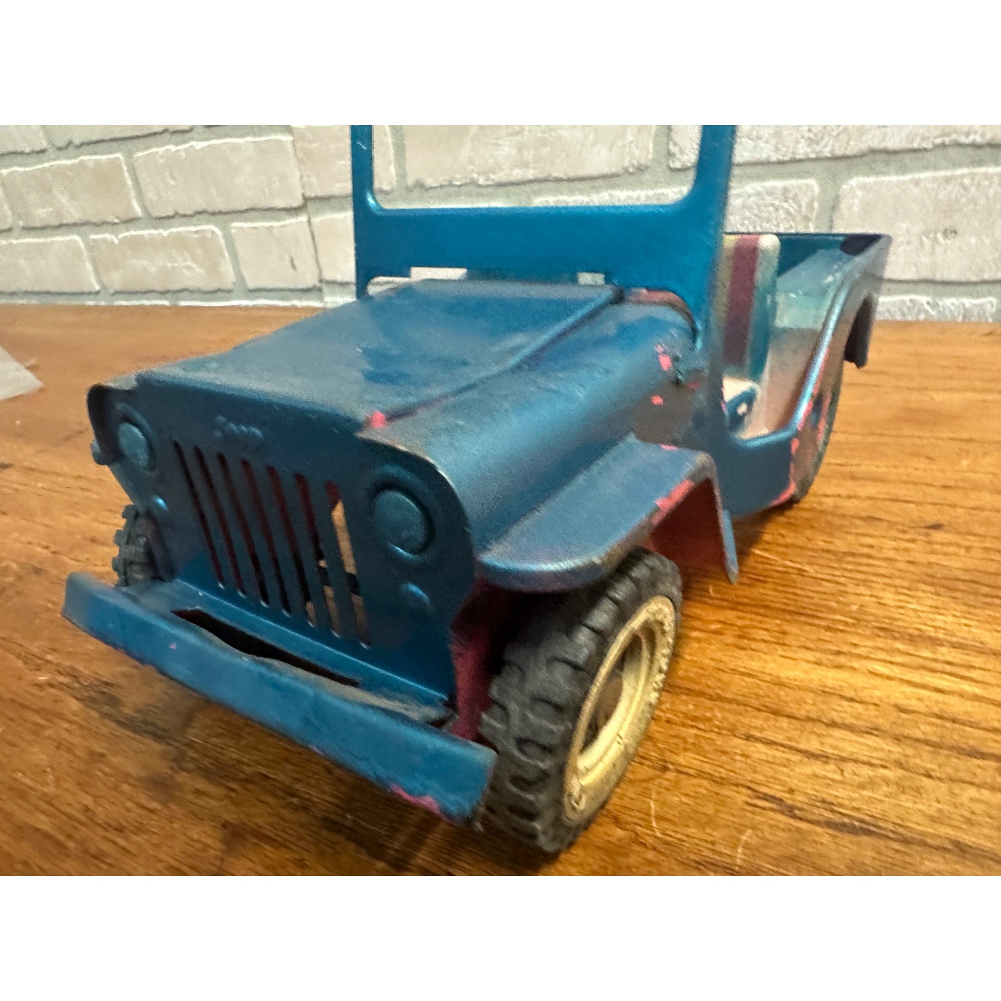 Vintage Tonka Pressed Steel Pink Surrey Jeep for Parts Restore Restoration