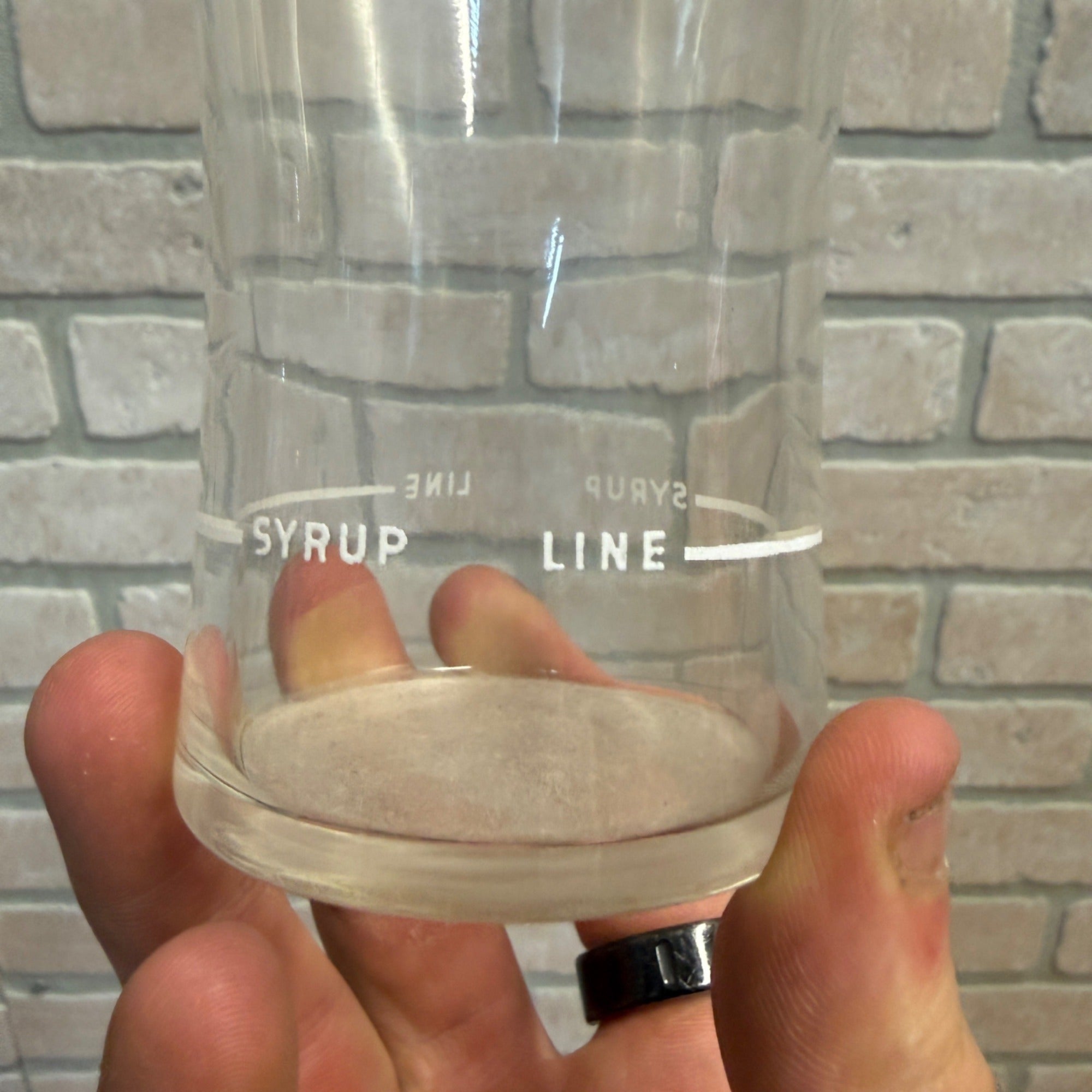 Vintage Pepsi Cola Red & White ACL Syrup Line Soda Fountain Glass 5"