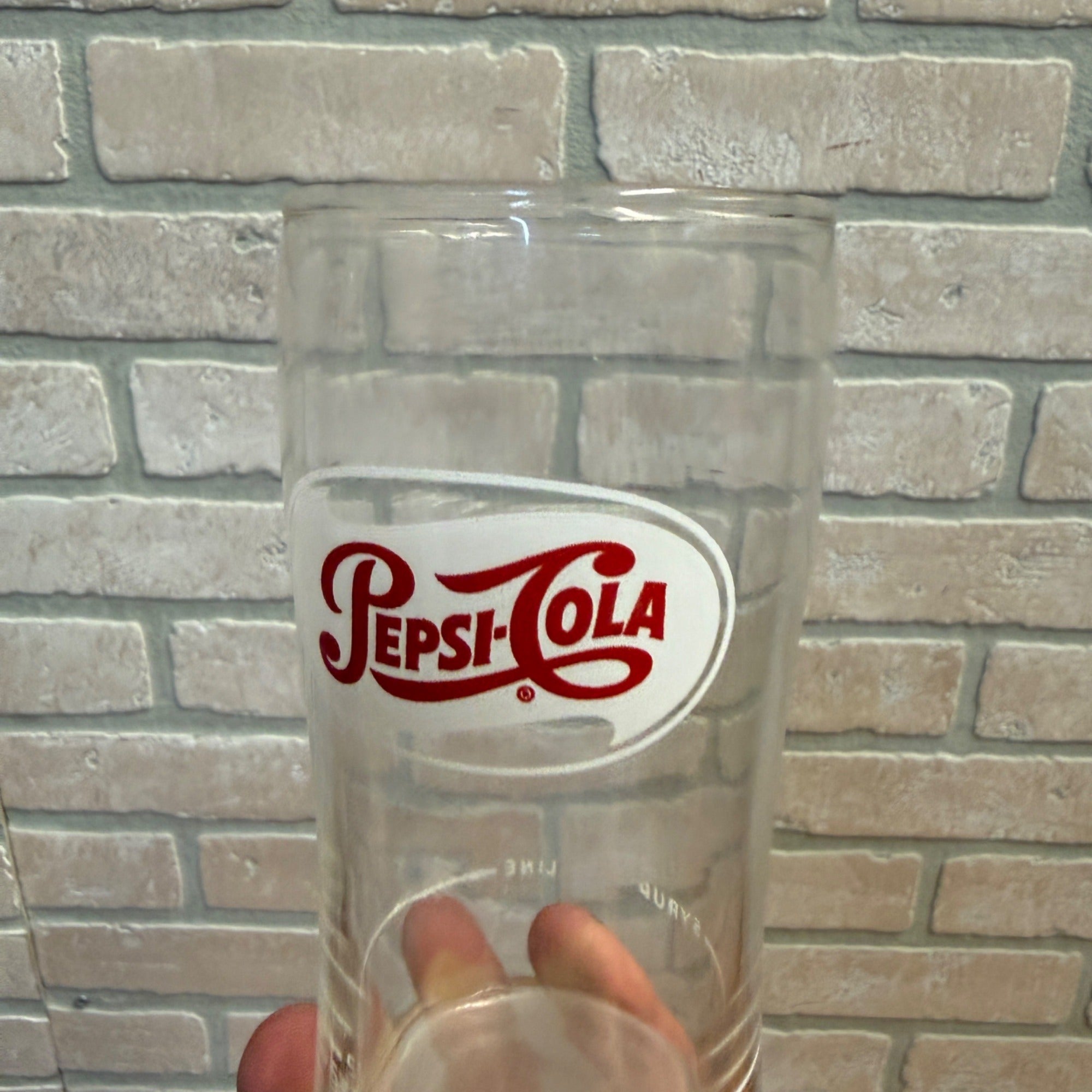Vintage Pepsi Cola Red & White ACL Syrup Line Soda Fountain Glass 5"