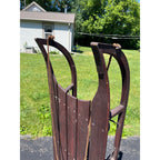 Antique Primitive Wooden Snow Sled Original Red Paint Primitive Folk Art Cabin Lodge Decor