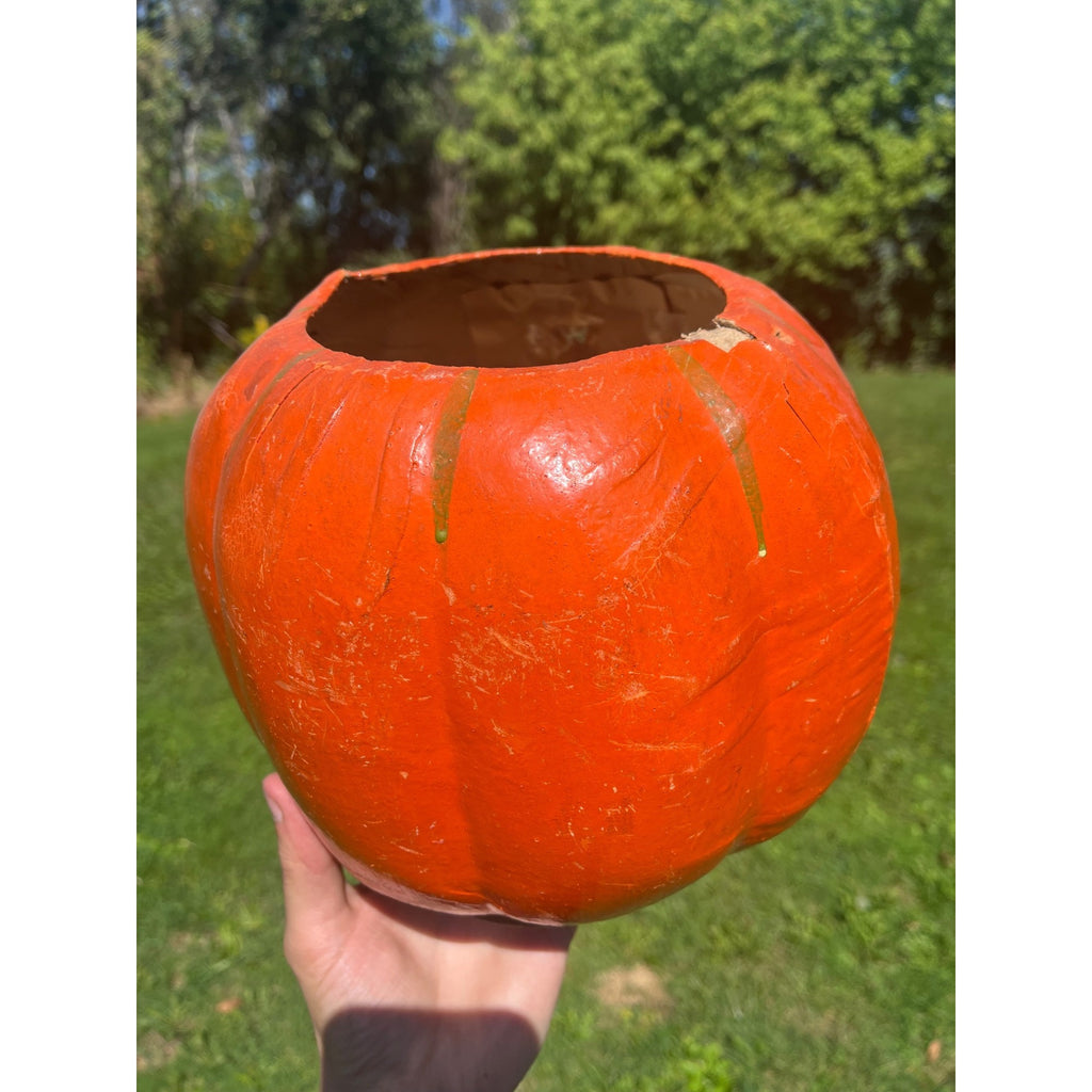 Antique German Halloween Jack o' Lantern JOL HUGE LARGE Unusual 9" Vintage