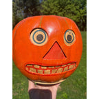 Antique German Halloween Jack o' Lantern JOL HUGE LARGE Unusual 9" Vintage