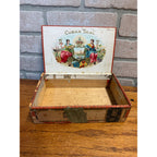Vintage Cuban Seal Wooden Cigar Box Factory No. 401 1st District Wis. 50 Wisconsin
