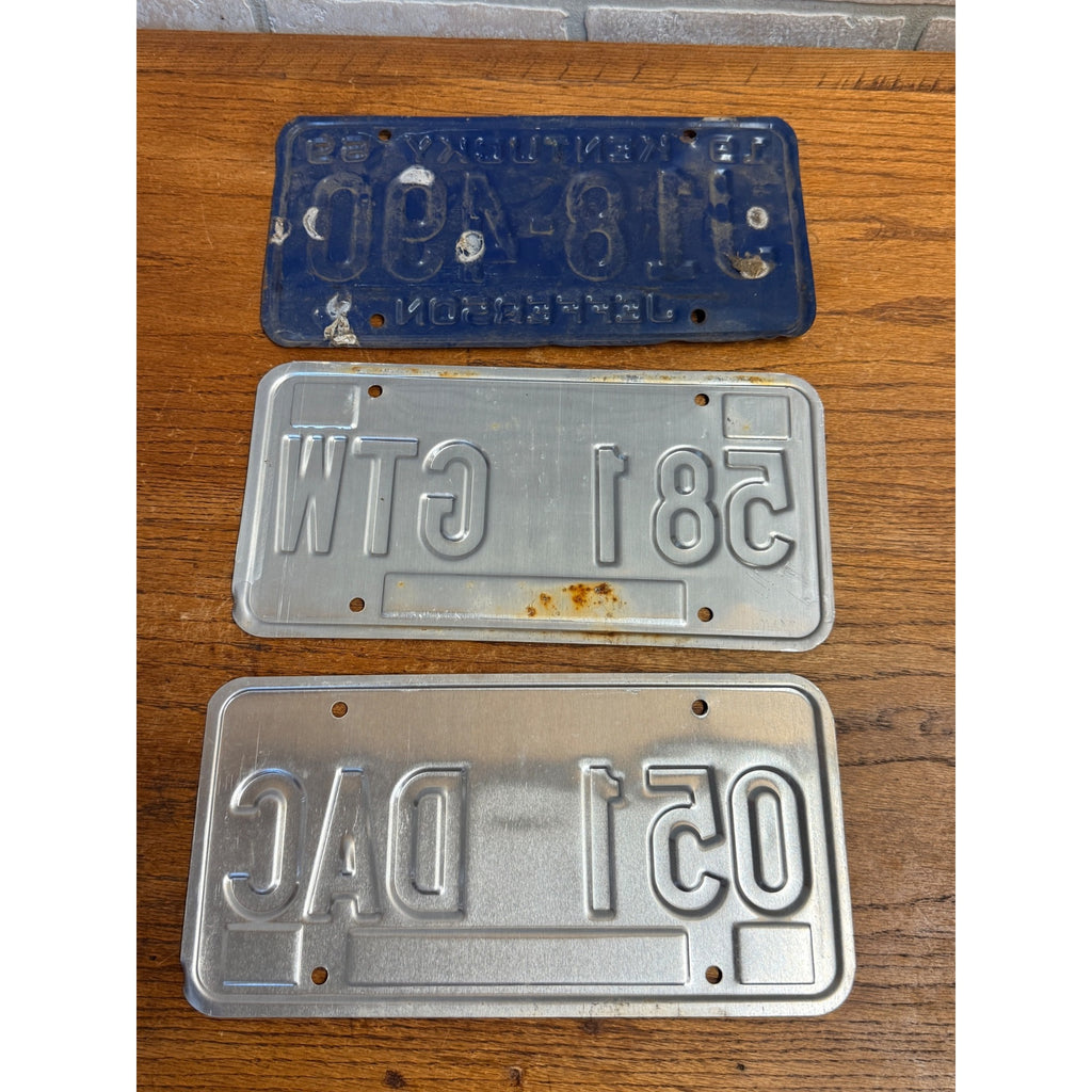 Vintage Lot of Three (3) Kentucky State License Plates 1969, 2003, 2007