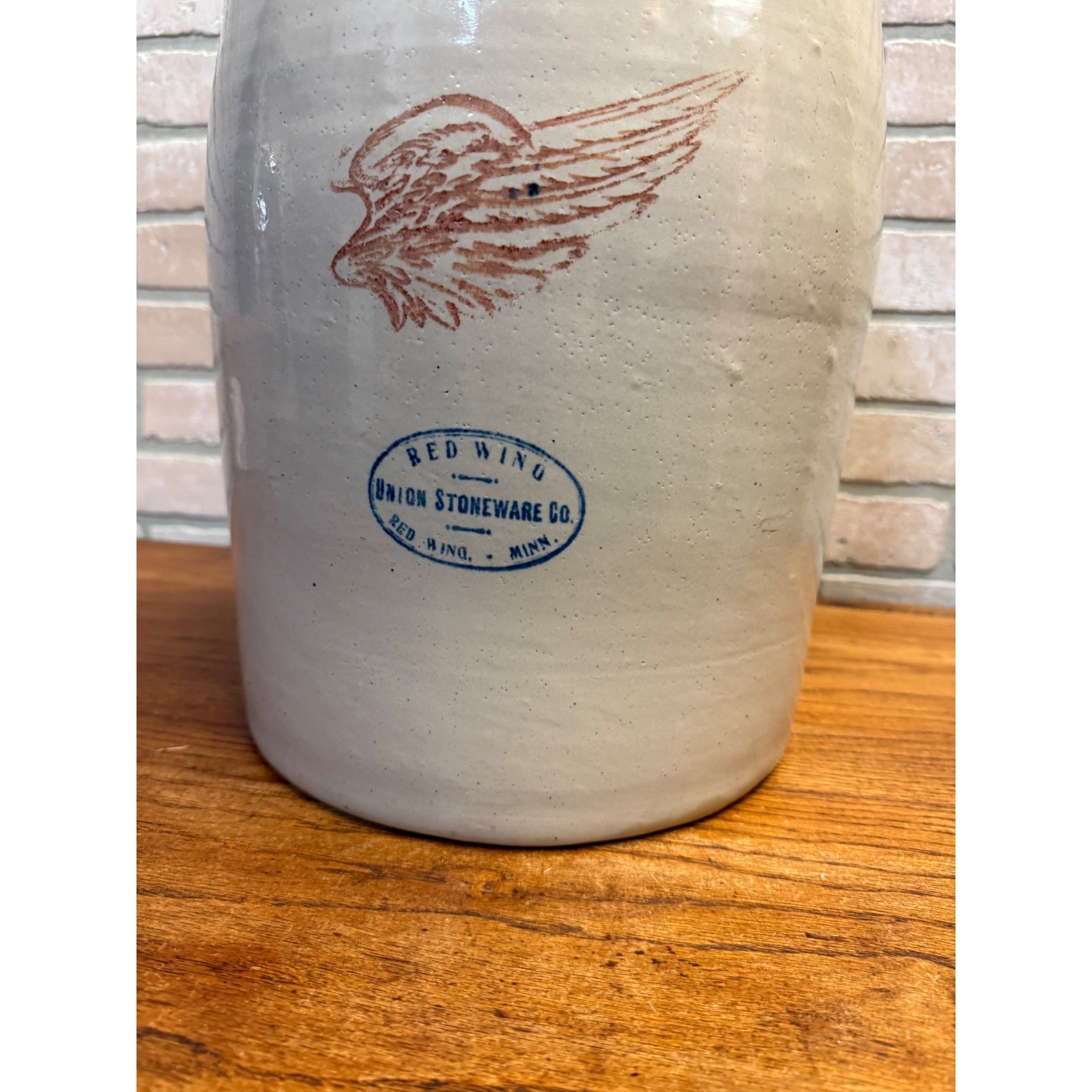 5 Gallon Red Wing Butter Churn W/ Lid and Handle Hairline Cracks - As-Is