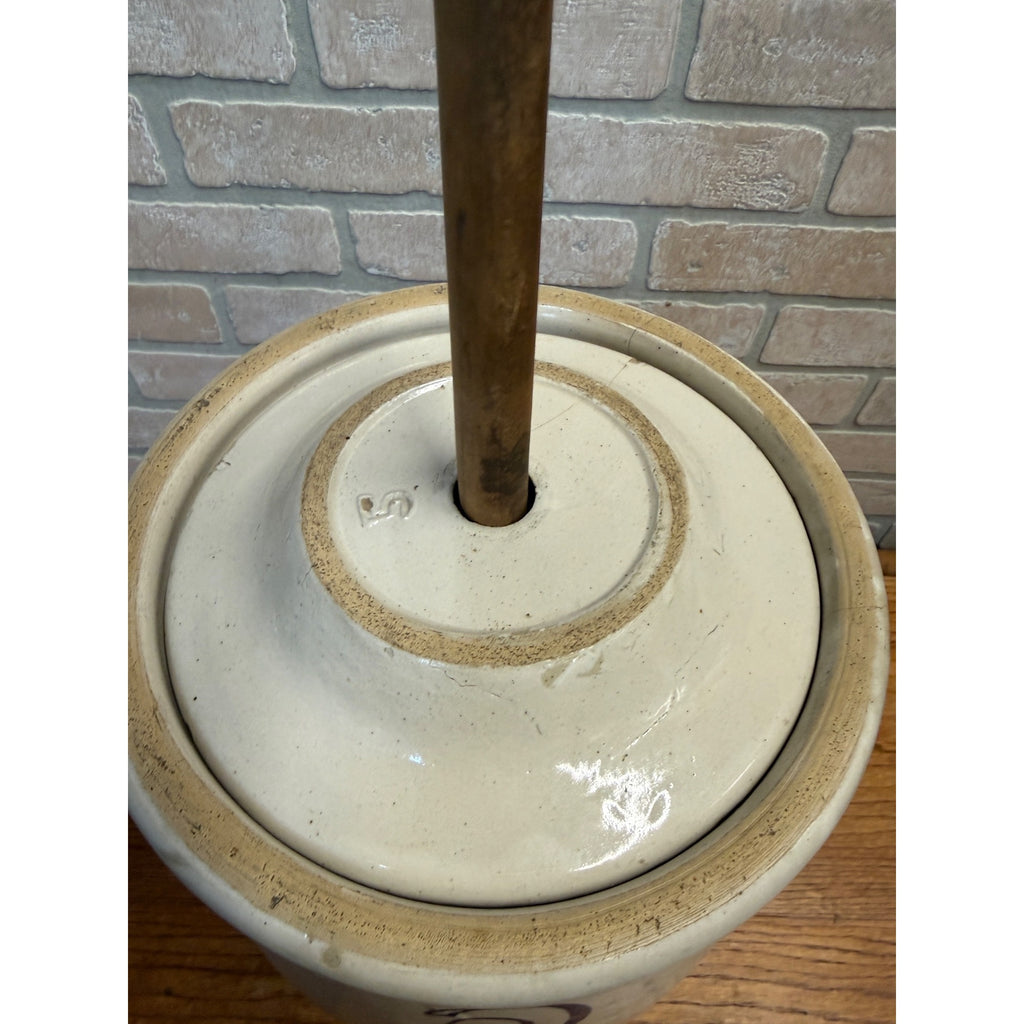 5 Gallon Red Wing Butter Churn W/ Lid and Handle Hairline Cracks - As-Is
