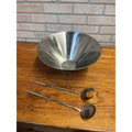 Vintage 1960s MCM Gabis Stainless Steel Salad Bowl & Serving Utensils Swedish