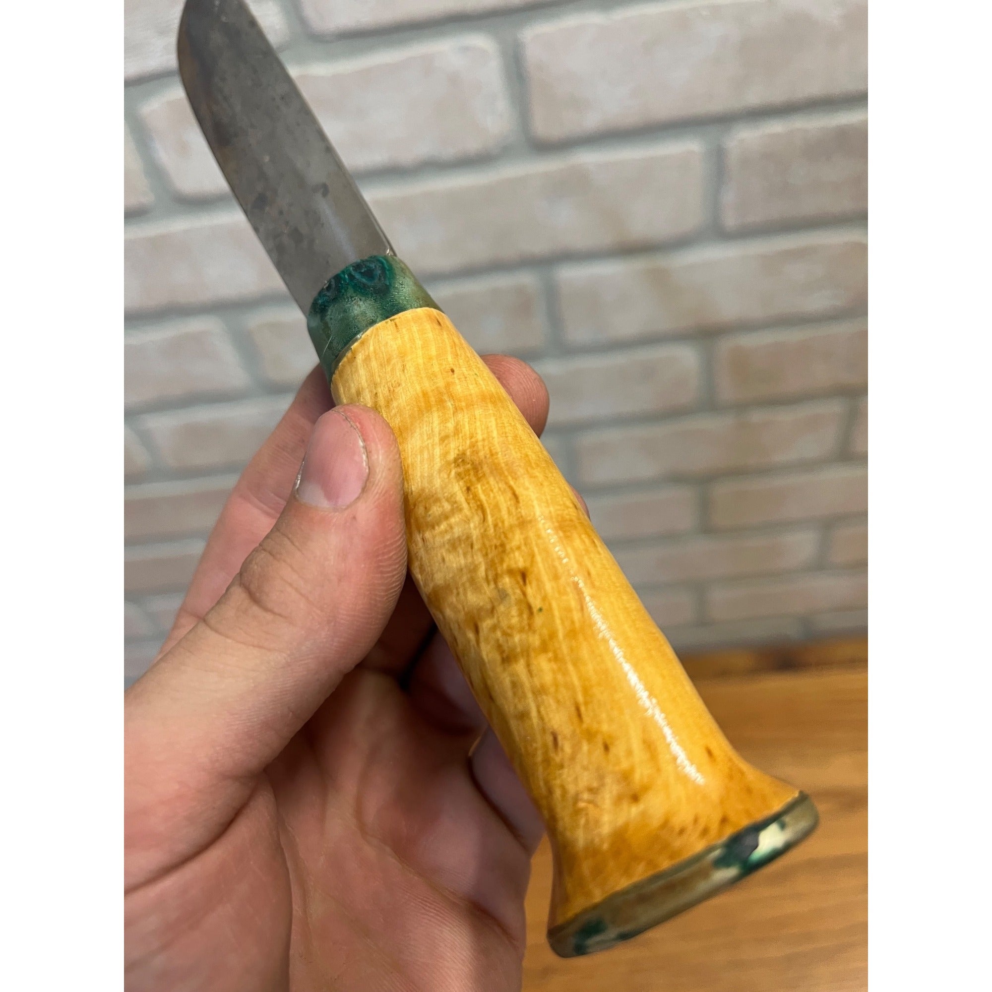Vintage J. Marttiini Finland Fish Knife w/ Sheath 8.5" Elk or Reindeer Sled