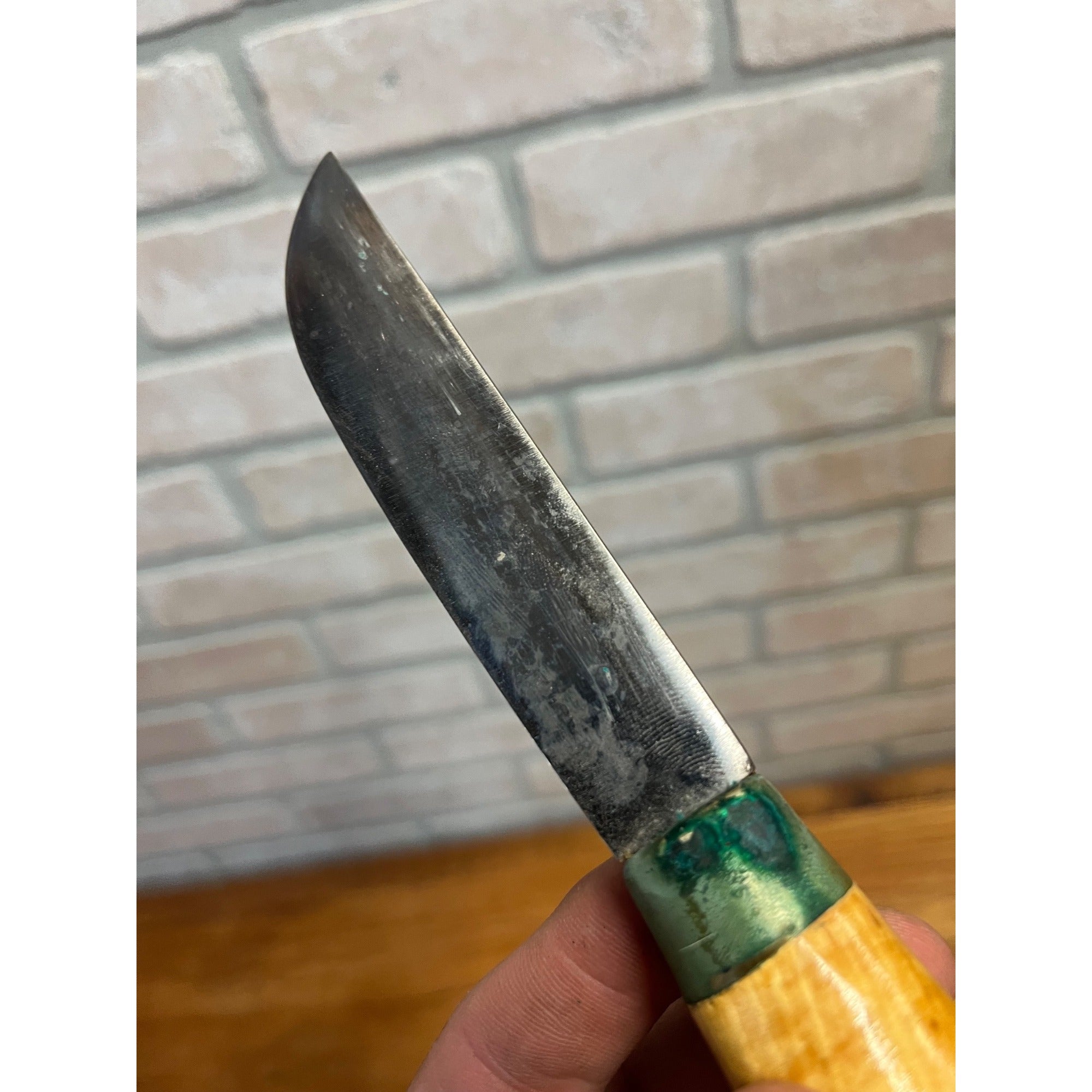 Vintage J. Marttiini Finland Fish Knife w/ Sheath 8.5" Elk or Reindeer Sled
