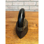 Vintage Antique Sad Iron Simmons Special Removable Wooden Handle Primitive