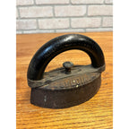 Vintage Antique Sad Iron Simmons Special Removable Wooden Handle Primitive
