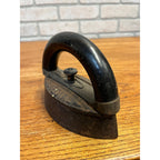 Vintage Antique Sad Iron Simmons Special Removable Wooden Handle Primitive