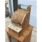 Antique 1900s Brass National Cash Register NCR $1 Candy Store Barber Shop #313