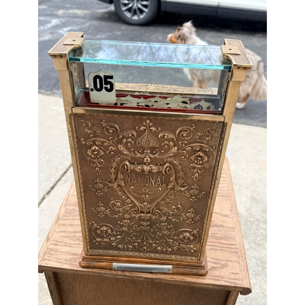 Antique 1900s Brass National Cash Register NCR $1 Candy Store Barber Shop #313