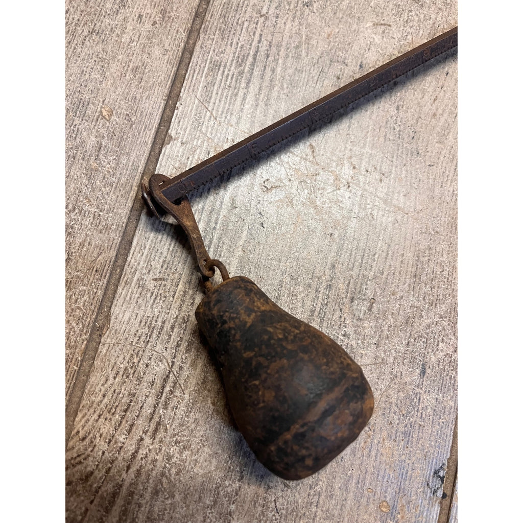Antique Primitive Hanging Balance Scale With Weight 16.5" Long Meat/Fur