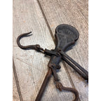 Antique Primitive Hanging Balance Scale With Weight 16.5" Long Meat/Fur