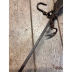 Antique Primitive Hanging Balance Scale With Weight 16.5" Long Meat/Fur