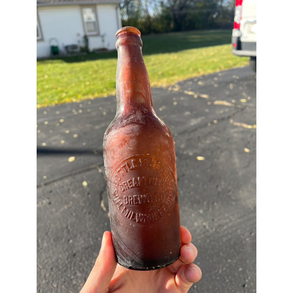 Vintage Pre-Pro Cream City Brewing Co. Amber Brown Beer Bottle Milwaukee Wis