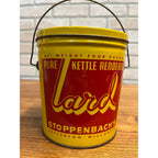 Vintage Stoppenbachs Rendered 2 Lb Pure Lard Jefferson Wi Advertising Pail Can