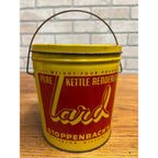 Vintage Stoppenbachs Rendered 2 Lb Pure Lard Jefferson Wi Advertising Pail Can