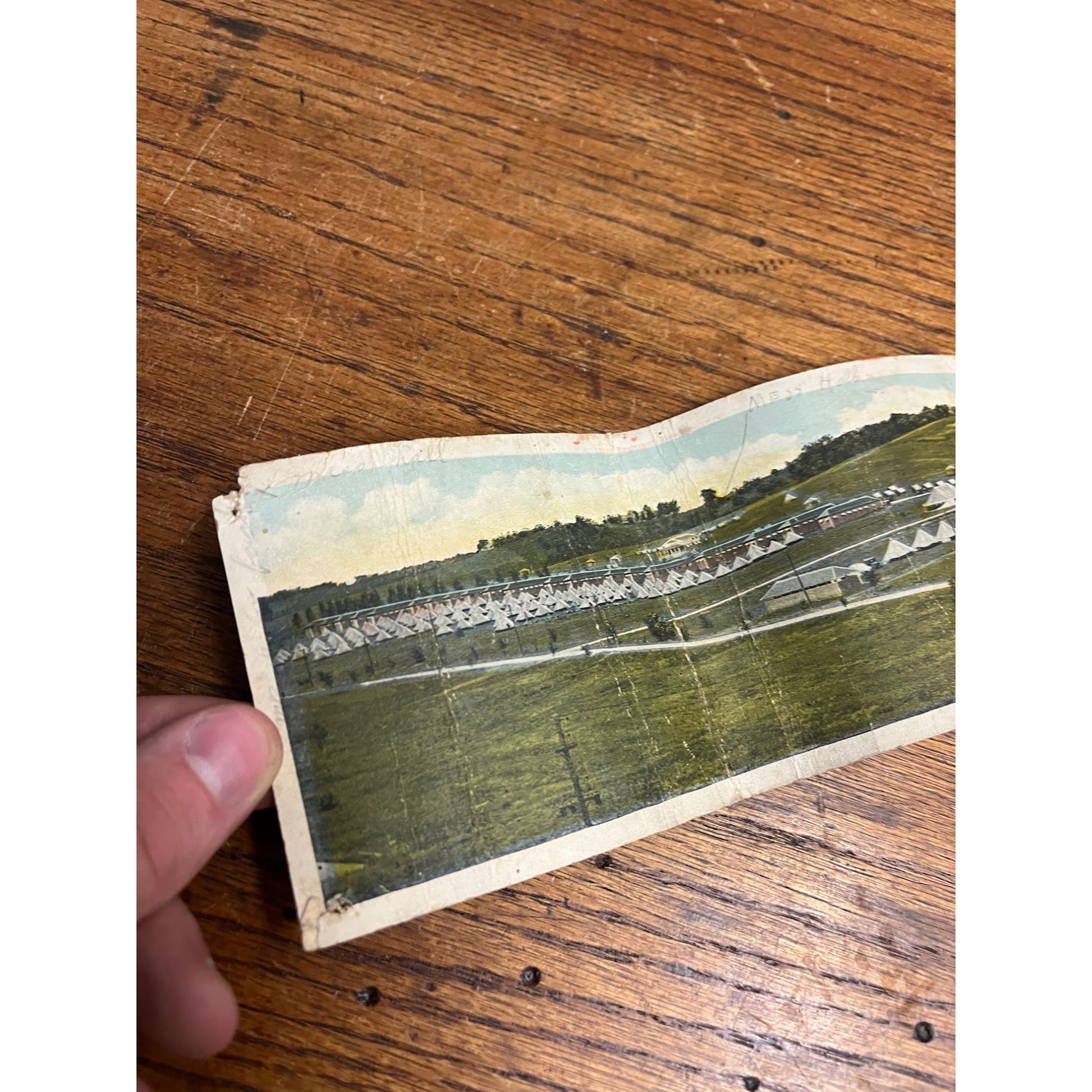 Original Camp Dodge Iowa Folding 30" Long Postcard WW1 Army WWI World War