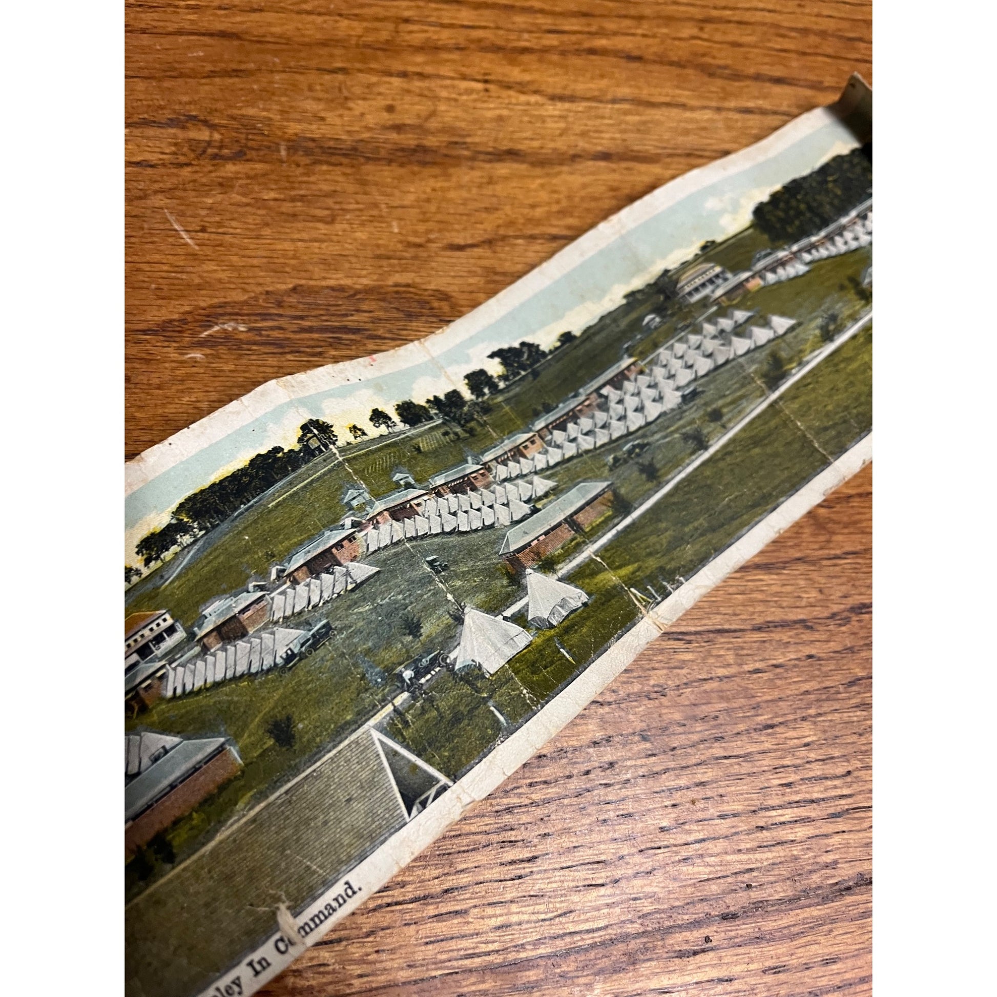 Original Camp Dodge Iowa Folding 30" Long Postcard WW1 Army WWI World War