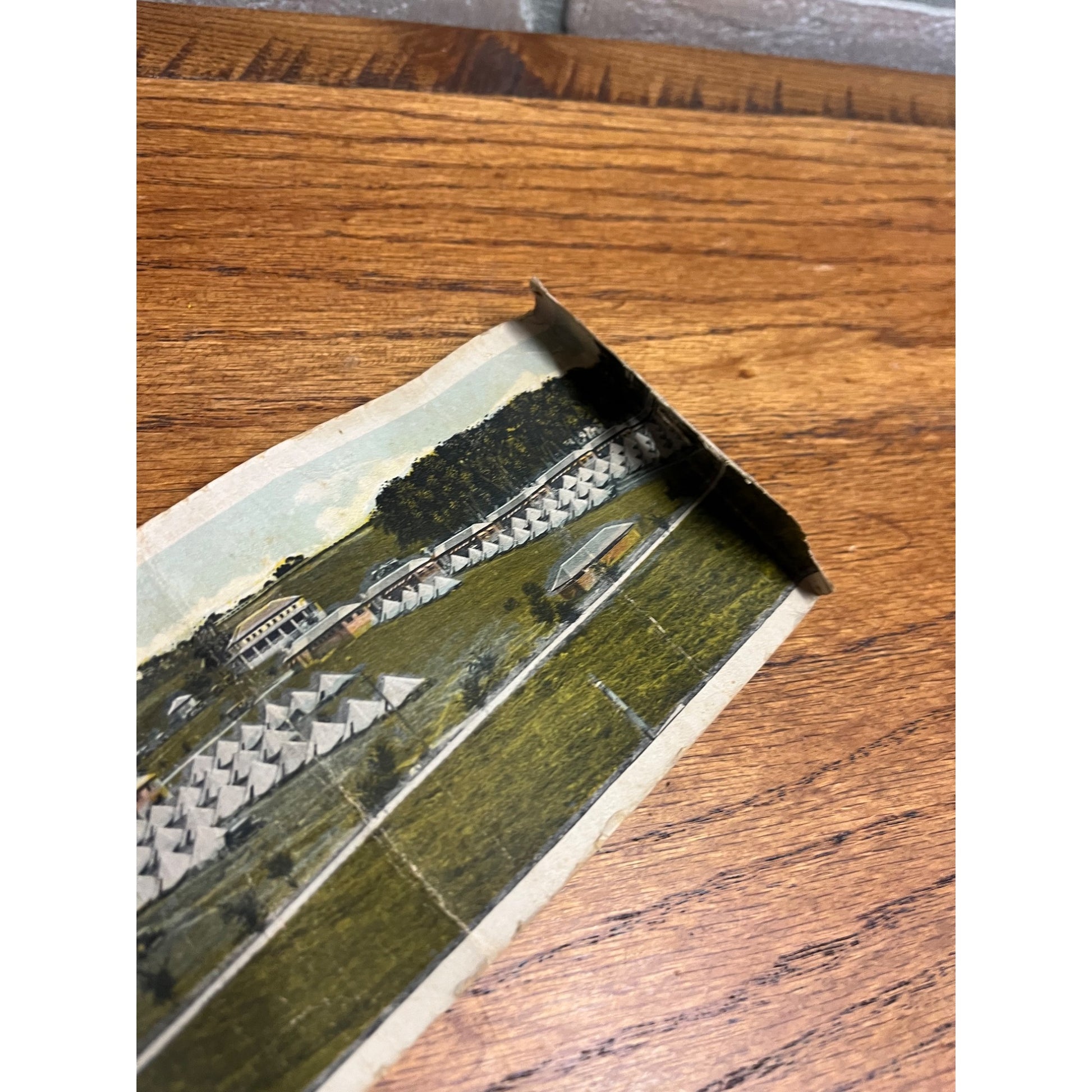 Original Camp Dodge Iowa Folding 30" Long Postcard WW1 Army WWI World War
