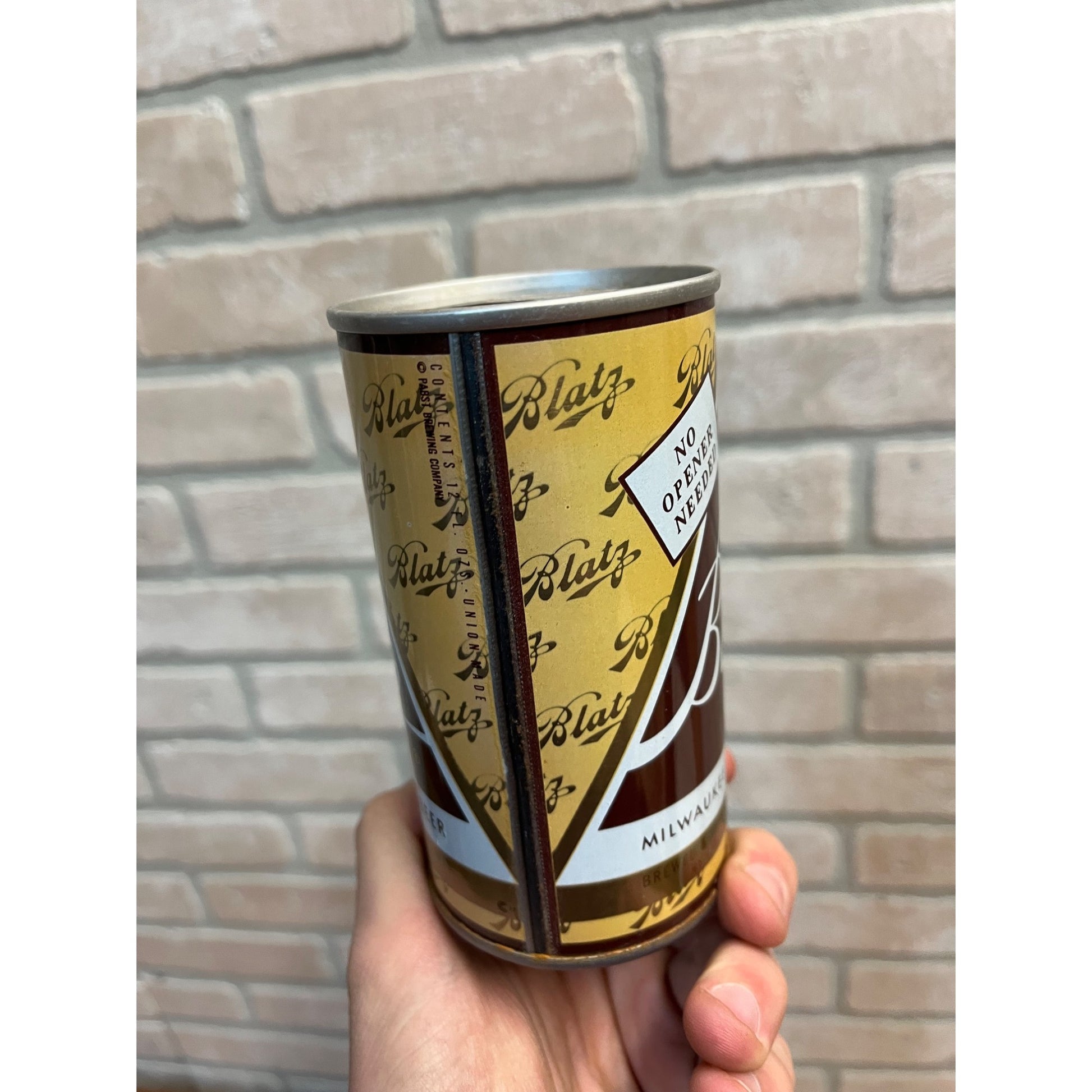 BLATZ MINTY "NO OPENER NEEDED" SMILE BEADS LIFT ZIP TAB DATED 1952 BEER CAN