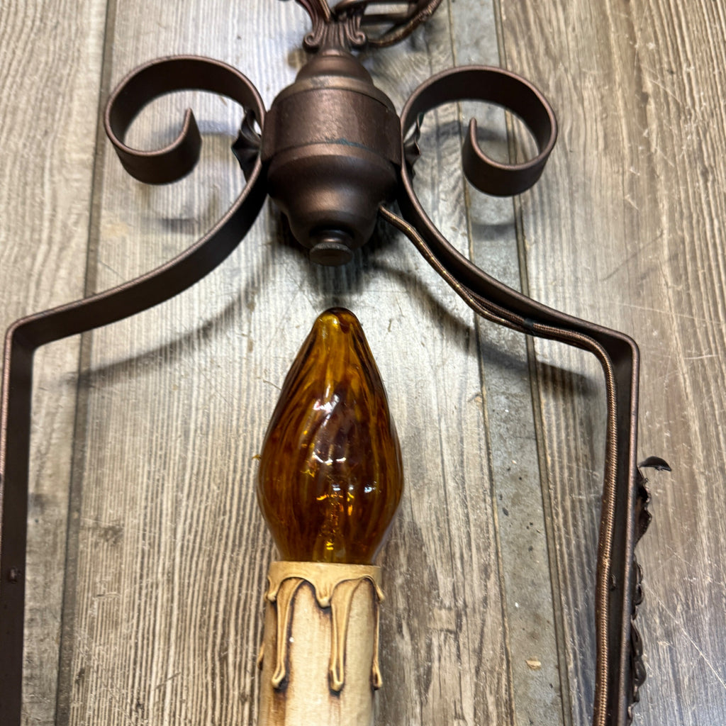 Pair Vintage Matching Pendant Hanging Ceiling Lights Spanish Revival